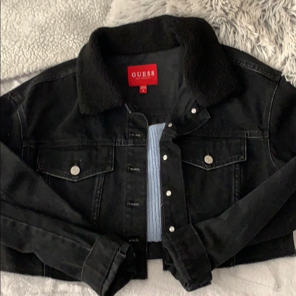 Cropped Guess Jean Jacket - Black - Picture 2 of 4